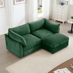 78.7" Chenille L-Shaped Modular Sectional Sofa with Storage Ottomans and Storage Drawers under Each Seat - 1 of 4