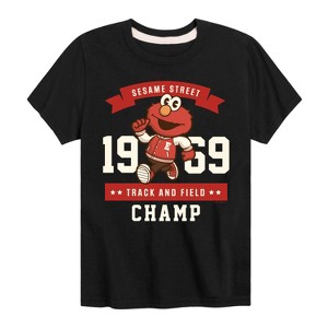 Boys' - Sesame Street - Elmo Track And Field Champ Short Sleeve Graphic T-Shirt - 1 of 4