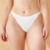 Women's Eyelet Low-Rise High Leg Extra Cheeky Bikini Bottom - Wild Fable™ White - 4 of 4