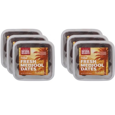 Natural Delights Date Pitted Medjool - Count of 6 - 24 oz