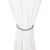 Juvale 2 Pairs Light Grey Rope Curtain Tiebacks with Hooks, Holdbacks for Window Drapes (26 in) - 3 of 4