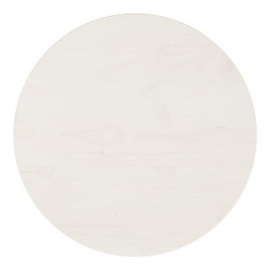 vidaXL Table Top White Ø15.7"x1" Solid Wood Pine - 1 of 4