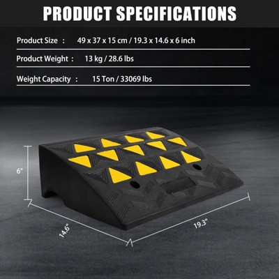 TROPOW Cable Protector Ramp, Speed Bumps for Road,  Pack  Channel Rubber Speed Bump Rated Load Capacity Protective Wire Cord Ramp