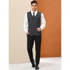 Lars Amadeus Men's Double Breasted Slim Fit Prom Sleeveless Waistcoat Suit Vest - 3 of 4