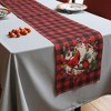 Unique Bargains Christmas Table Runner Bird Pattern Flax Black Red White 72"x13" 1 Pc - 2 of 4
