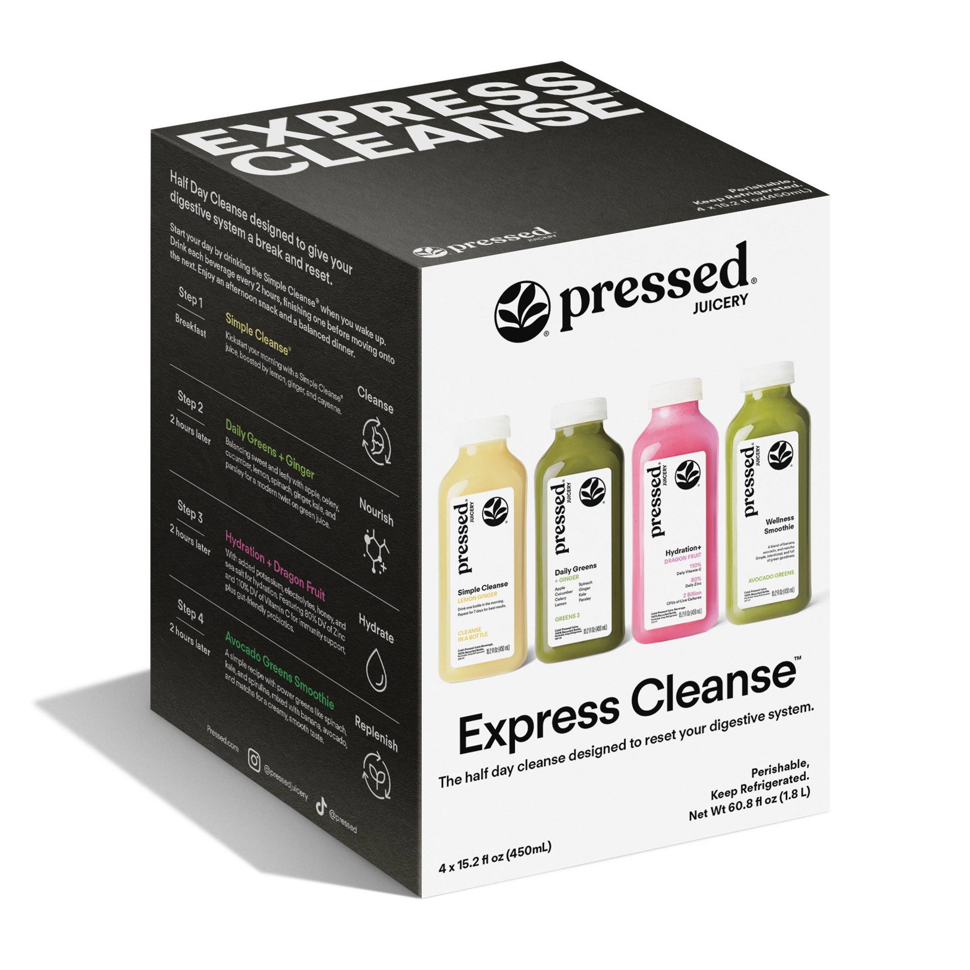 Pressed Juicery 1/2 Day Express Cleanse - 4ct/15.2 fl oz