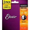 Elixir BONUS PACK! NANOWEB Phosphor Bronze Medium Acoustic Guitar Strings 3-Pack - image 2 of 3