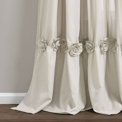 Neutral Beige Polyester Sheer Rod Pocket Window Panel