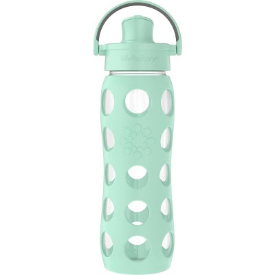 JoyJolt Glass Water Bottle with Carry Strap & Silicone Sleeve - 20 oz - Turquoise