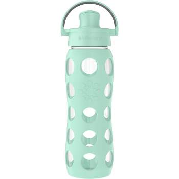 JoyJolt 20 oz. Turquoise Glass Water Bottle with Carry Strap and