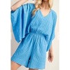 Women's Duster Sleeve Romper with Top Lining and Elastic Waist - GiGiO - image 4 of 4