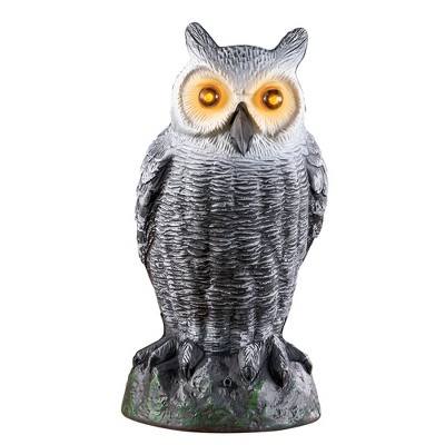 Collections Etc Motion Activated Light Up Owl Yard Statue 5 X 6 X 10.25 Black