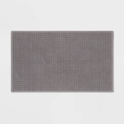 Unique Bargains Cobblestone Pattern Bathroom Rugs Polyester Bath Mat  Machine Washable Gray 23.62x15.75 : Target