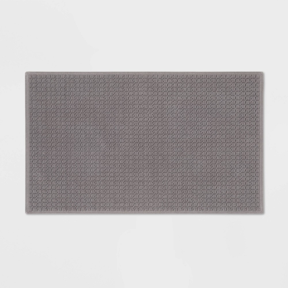 20"x34" Antimicrobial Bath Mat Dark Gray - Total Fresh