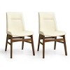 Subrtex Solid Wood dining Chair Faux Leather Upholstered Side Chair (Set of 2) - 2 of 4