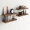 FurnitureR Floating Shelves for Wall, 15.75 Inch Wide Rustic Wood Decorative Wall Storage Rack, Invisible WallMounted Display Brown - 3 of 4