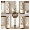Homy Casa 360° Rotating Bookshelf with Storage Cabinet, Space-Saving Wooden Bookcase on Wheels, White - 4 of 4