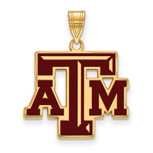 Black Bow Jewelry 14k Yellow Gold Plated Sterling Silver Texas A&M Aggies NCAA Large Pendant - 1 of 3