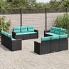 vidaXL Patio Sofa Set - Black and Blue Without Table - 2 of 4