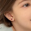 Girl's Classic Round Solitaire Screw Back Sterling Silver Earrings - In Season Jewelry - 3 of 4