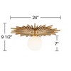 Possini Euro Design Hazel Modern Ceiling Light Semi Flush Mount Fixture 24" Wide Warm Brass White Globe Shade for Bedroom Kitchen Living Room Hallway - 4 of 4