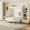 Queen Size Murphy Bed with Height Adjustable Storage Compartments and Shelf - 2 of 4