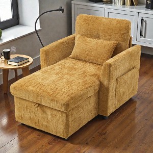 Mshliw Chenille Upholstered Recliner Chair, Single Sofa, Hidden Storage Compartment and Side Pockets for Living Room or Bedroom - 1 of 4