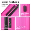 Syemin Luggage 3PCS ABS Hardshell Luggage Set with Spinner Wheels Adjustable Telescopic Handle Durable Travel Suitcases, Pink, 21.06"*11.42"*30.12" - 3 of 4