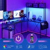 L Shaped Computer Gaming Desk with LED Lights & Power Outlets - 4 of 4