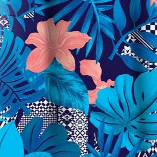 paradise blue tropical geo