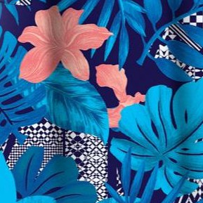 paradise blue tropical geo