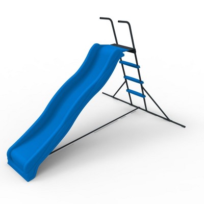 Infurnic Baby Activity Gyms, Freestanding Kids Slide with Ladder, Interesting Amusement Facility for indoor, Blue, 93.7"*72.05"*56.7"