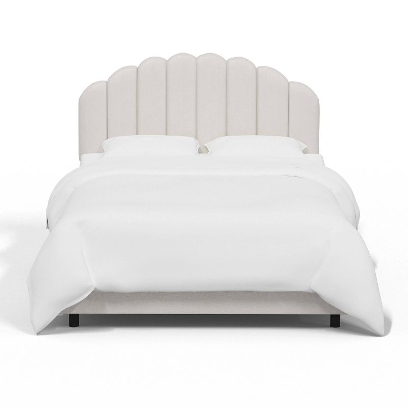 Skyline Furniture Queen Emma Shell Upholstered Bed White, 3 of 6