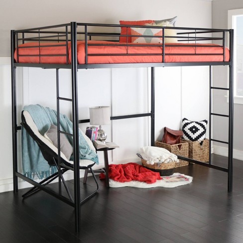 Full Size Metal Platform Loft Bed Black, Full Xl Loft Beds