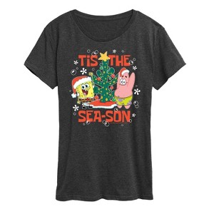 Women's - SpongeBob SquarePants - Tis The Season Short Sleeve Graphic T-Shirt - 1 of 4