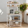Hutch Bakers Rack with Power Outlet, 14 Hooks Microwave Stand, Adjustable Coffee Bar , Kitchen Storage Shelf, 15.7 x 31.5 x 66.9 Inches - 3 of 4