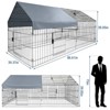 Metal Chicken Coop 86"x40"x40" with Cover, Portable & Secure - Outdoor Chicken Pen, Duck Coop - 2 of 4