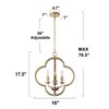 LNC Ellan 4-Light 16" Modern Lantern Small Chandelier, Matte Gold with Disstressed White - 3 of 4