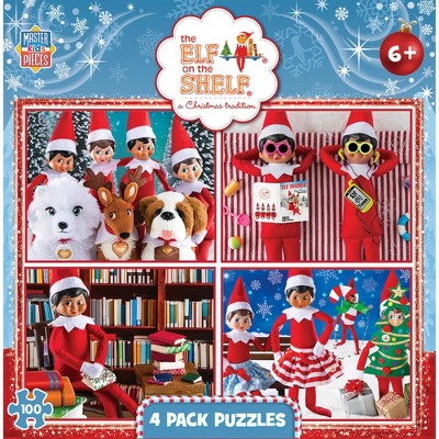 MasterPieces - Elf on the Shelf 4-Pack 100 Piece Kids Puzzle