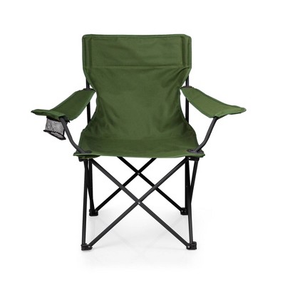 Green Collapsible Outdoor Camping Chair with Mesh Cup Holder
