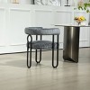 Dining Chair for Sale, Modern Chenille Fabric Upholstered Barrel Dining Chair Side Chair with Three Legs,Kitchen Island Chair-Cuddlewood - 3 of 4