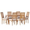Christopher Knight Home Regan 7 Piece French Country Fabric Upholstered Wood and Cane Expandable Dining Set - 2 of 4