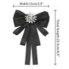 Elerevyo Women's Shirt Dress Rhinestone Ribbon Brooch Bow Tie 1 Pc - 2 of 4