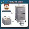 GALAXHERO  2 Drawer Mobile File Cabinet, Rolling Printer Stand, Fabric Vertical Filing Cabinet fits A4 or Letter Size for Home Office - 3 of 4