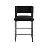 Meridian Furniture,Caleb Black Velvet Counter Stool, Set of 2 - 4 of 4