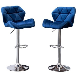 Ridstar Set of 2 Adjustable Swivel Height Bar Stools-Blue - 1 of 4