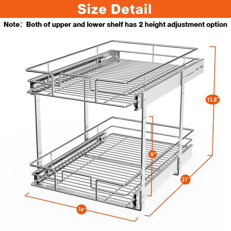 HOMLUX Pull-Out 2 Tier Home Organizer, 4 of 7