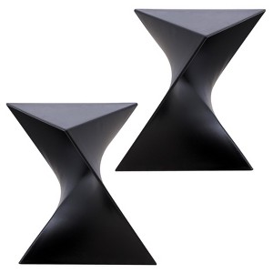 LeisureMod Randolph Stackable Side Table – Modern Triangular Design Accent Table – Versatile for Living Room, Bedroom, or Office Room, Set of 2 - 1 of 4