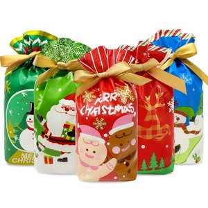 Wrapables Christmas Drawstring Treat Bags for Candy, Cookies, Treats, Gifts and Party Favors (50pcs) - 1 of 4