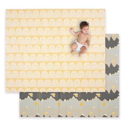 Image of JumpOff Jo - Large Waterproof Foam Padded Play Mat Play & Tummy Time, Foldable Activity Mat, 70 in. x 59 in. - Mountain Rainbow